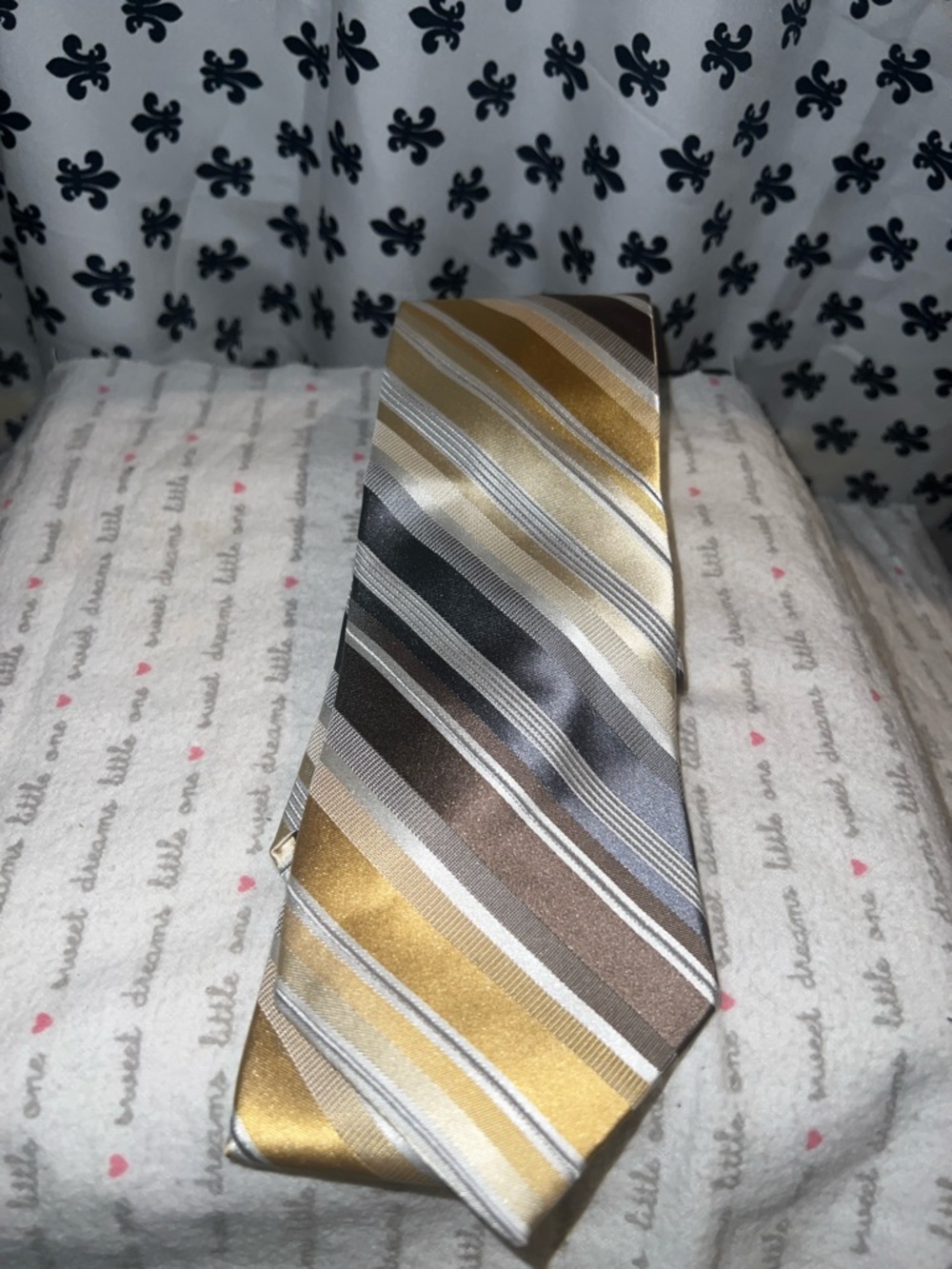 Calvin Klein Striped Gold and Brown Men's Tie